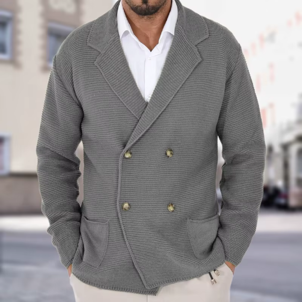 Street-Wave Knit Cardigan For Men With Double Button Closure Soft Premium Knit Comfort Office To Casual