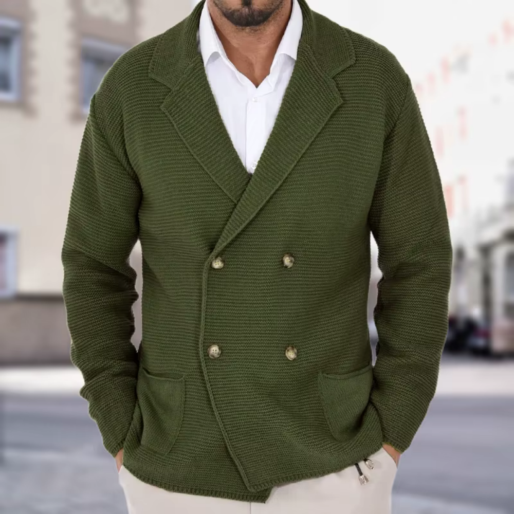 Street-Wave Knit Cardigan For Men With Double Button Closure Soft Premium Knit Comfort Office To Casual