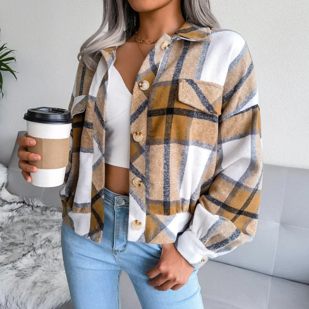 Street Wave Plaid Summer Jacket For Women Cheryl Comfortable And Versatile Fashion