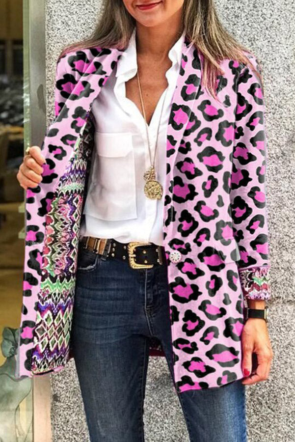 Street-wave Reversible Retro Print Blazer For Women Versatile Timeless Style And Everyday Comfort