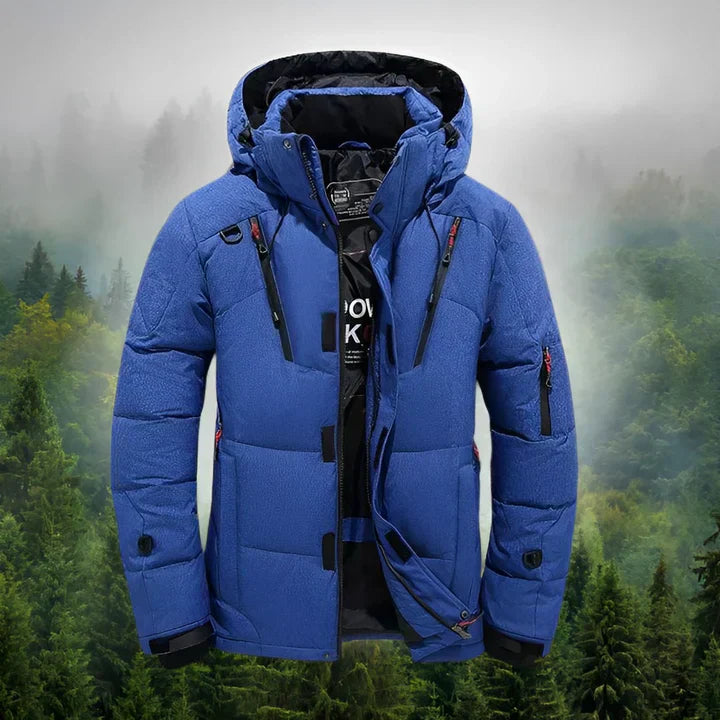 Street-Wave Men's Puffer Jacket Warm Insulation with Detachable Hood Durable Polyester Winter Coat