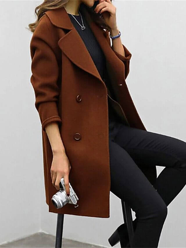 Streetwave Women Elegant Wool Winter Coat For Stylish Warmth And Cozy Comfort For Everyday Wear