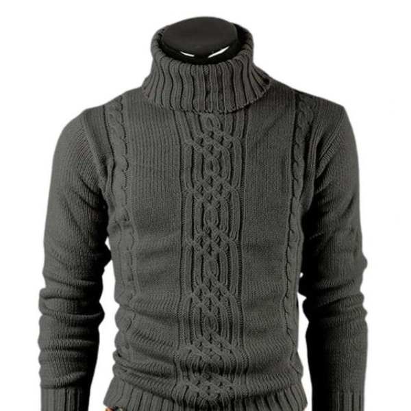 Street-wave Men's Warm Knit Turtleneck Sweater For Winter Weather Cozy Classic Comfort