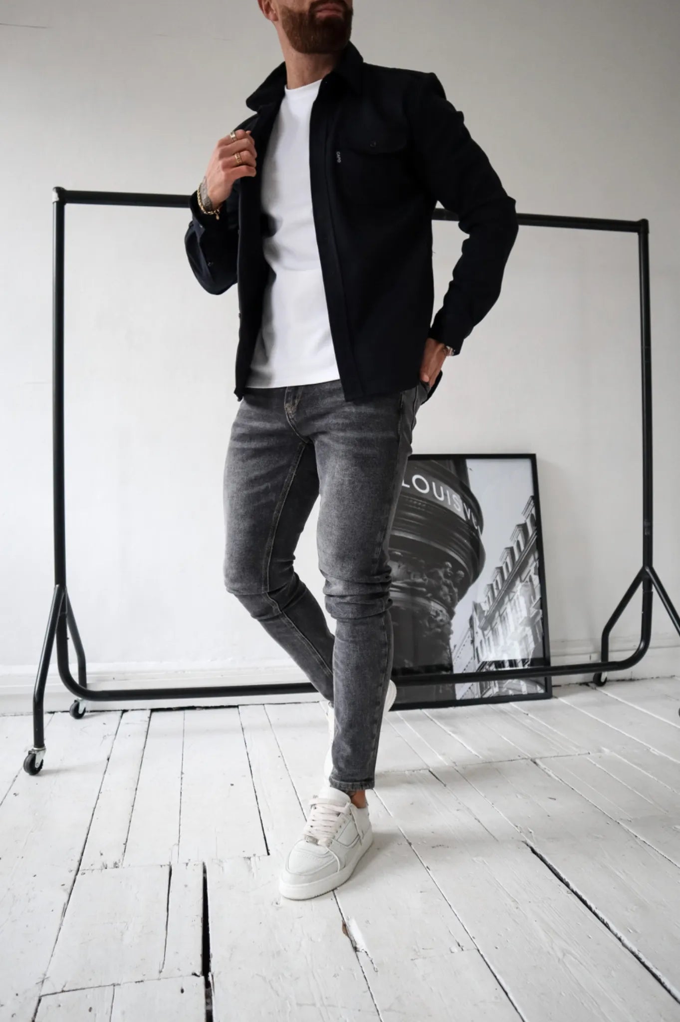 Marei Mens Shirt Jacket With Button Placket Premium Versatile Outerwear For Modern Men
