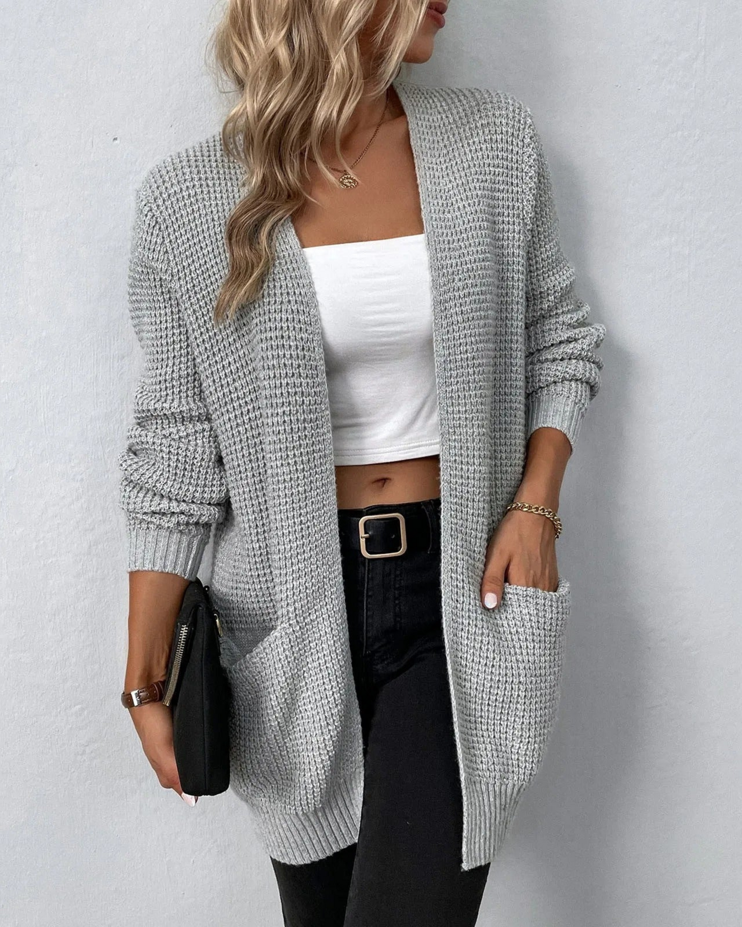 Street-wave Long Cardigan for Women Cozy Oversized Knitwear With Soft Touch Versatile Layering