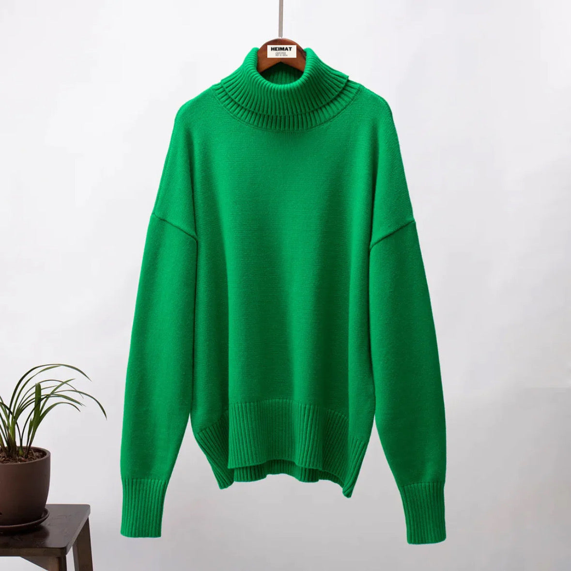 Street-wave Womens Oversized Turtleneck Knit Sweater For Cozy Everyday Comfort And Style