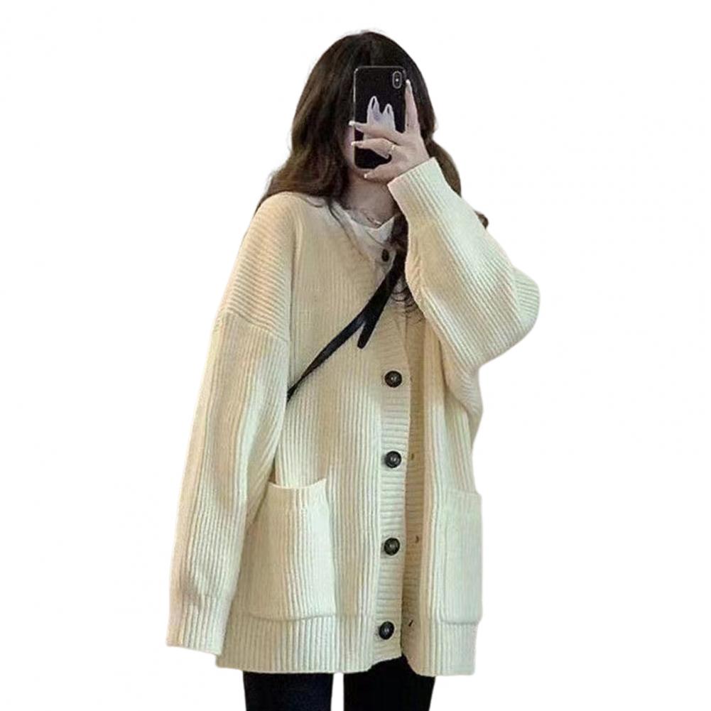 Streetwave Womens Cotton Knit Cardigan Cozy Casual Wear Soft Warm Everyday Essential