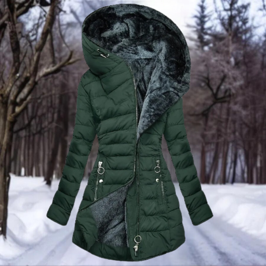 Street-Wave Women's Fleece Coat Amélie Cozy Plush-Lined Warmth With Hood And Pockets