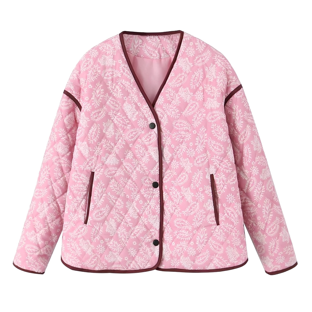 Street-wave Patchwork Quilted Jacket For Women Boho Chic Warmth And Style Everyday Essential