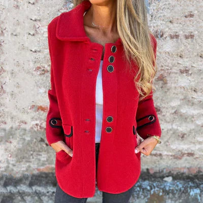 Street-wave Womens Button Front Jacket Stylish Elegant Everyday Silhouette Versatile All Day Wear