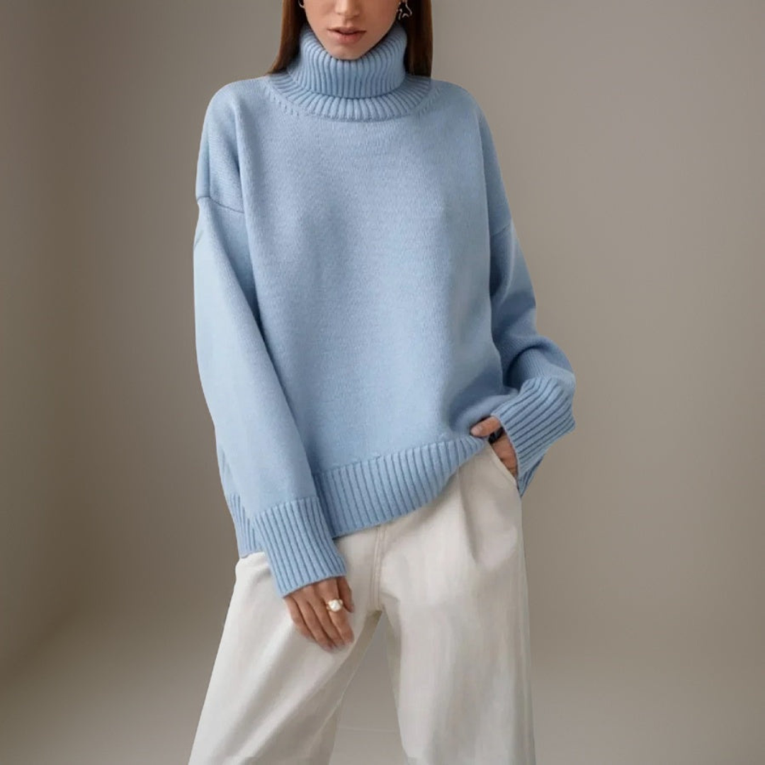 Street-wave Womens Winter Turtleneck Sweater Cozy Knit Elegant Comfort Flattering Fit For Casual Chic