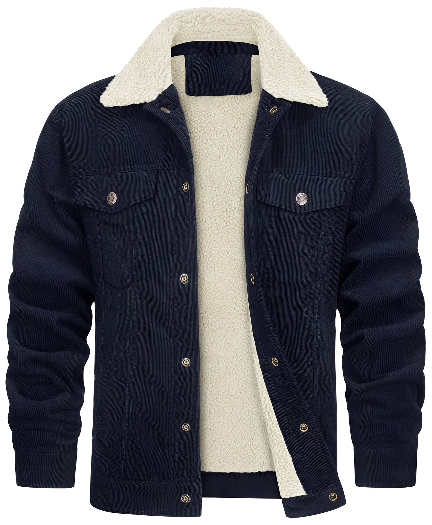 Street-Wave Corduroy Plush Jacket For Men With Sherpa Lining, Timeless Style, Rugged Durability, Premium Comfort