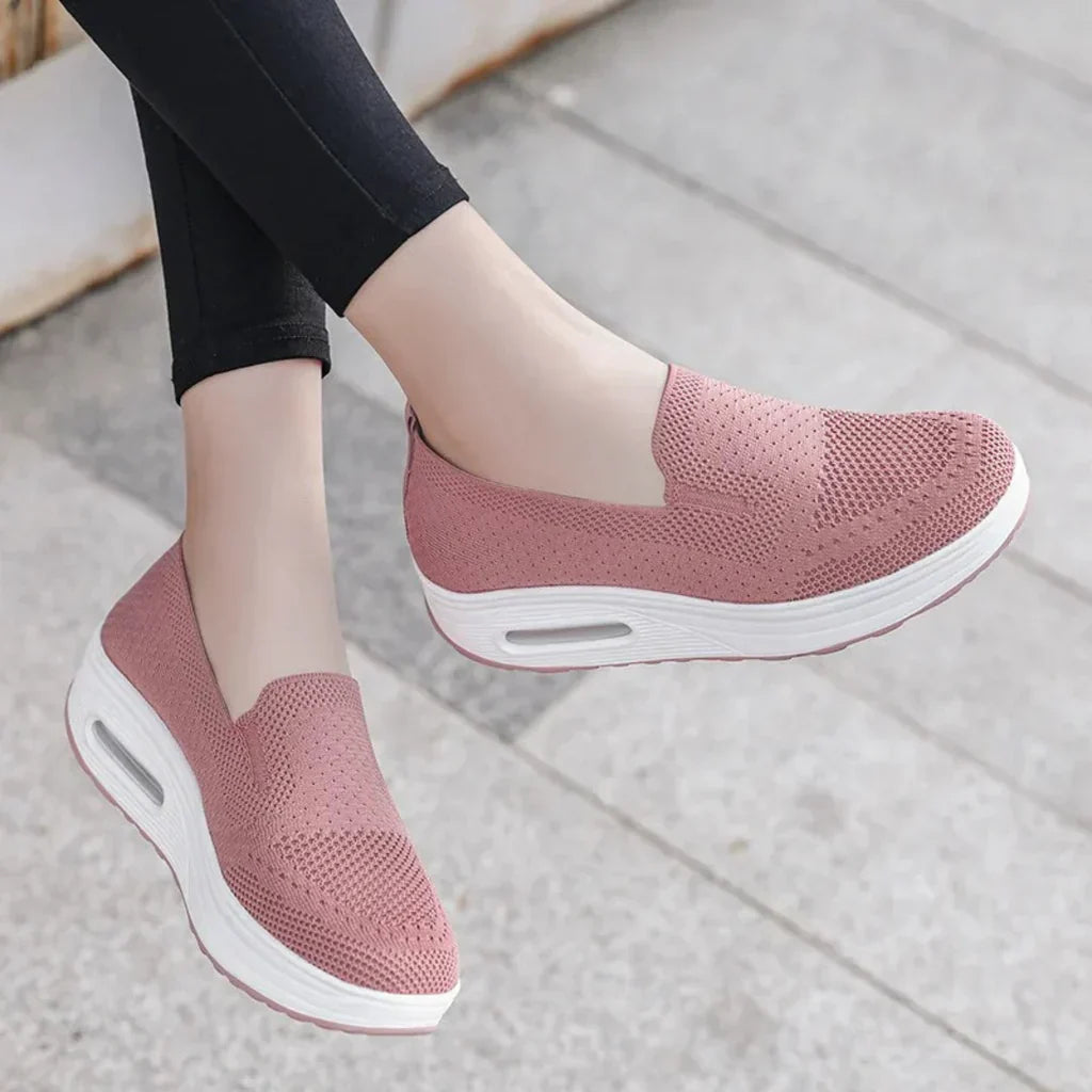 Street Wave Womens Orthopedic Slip On Shoes Breathable Knit Upper All Day Comfort For Active Women