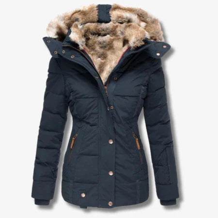 Streetwave Womens Winter Jacket With Hood Zipper Insulated Warmth For Cold Days Everyday Wear