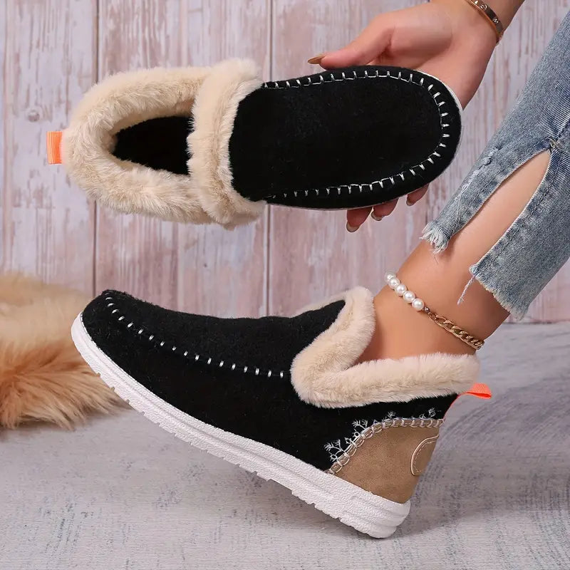 Street-Wave Women’s Cozy And Stylish Winter Shoes With Faux Fur Lining For Style And Comfort