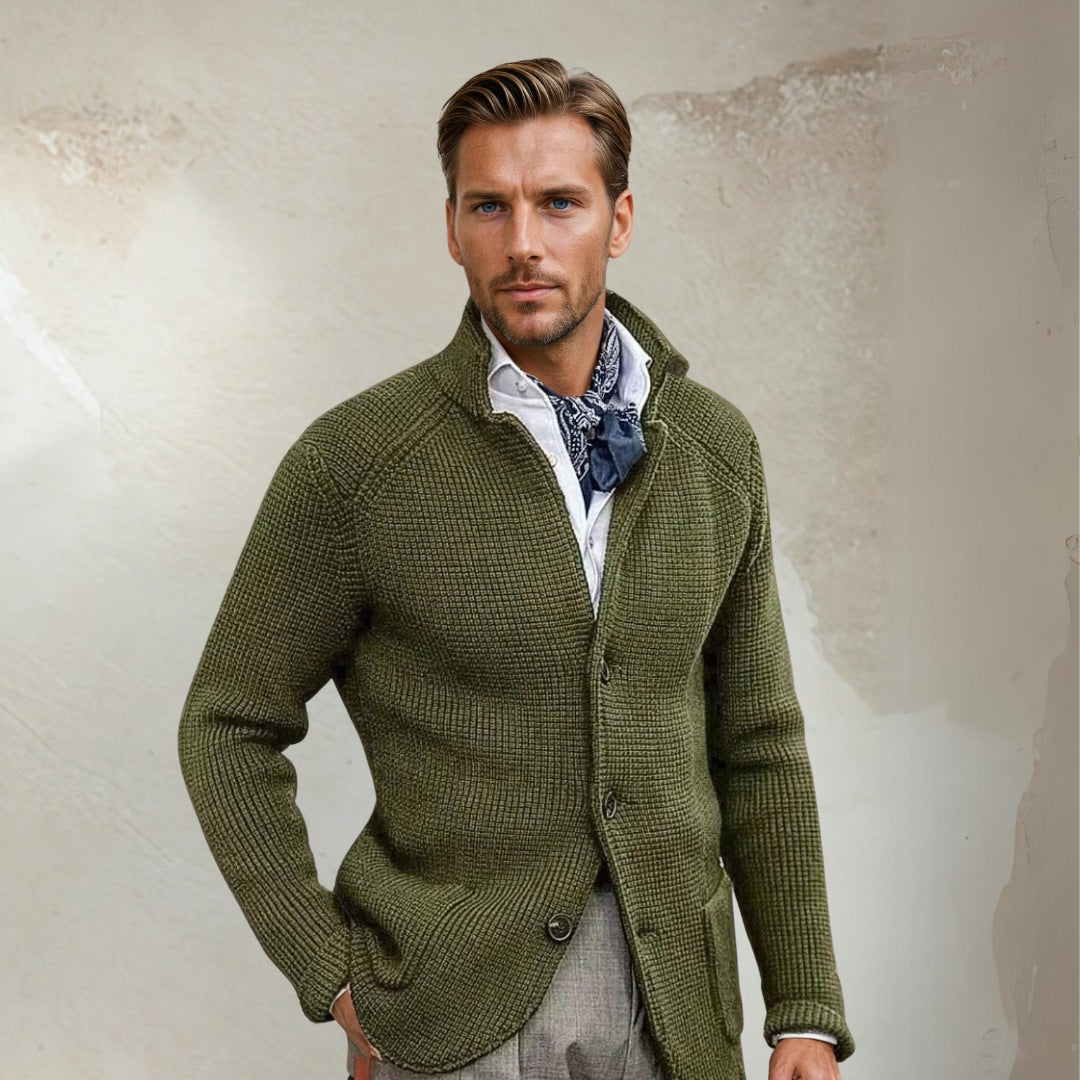 Men's Wool Blend Vest With Tailored Fit Button Closure And High Collar For Sharp Smart Casual Style