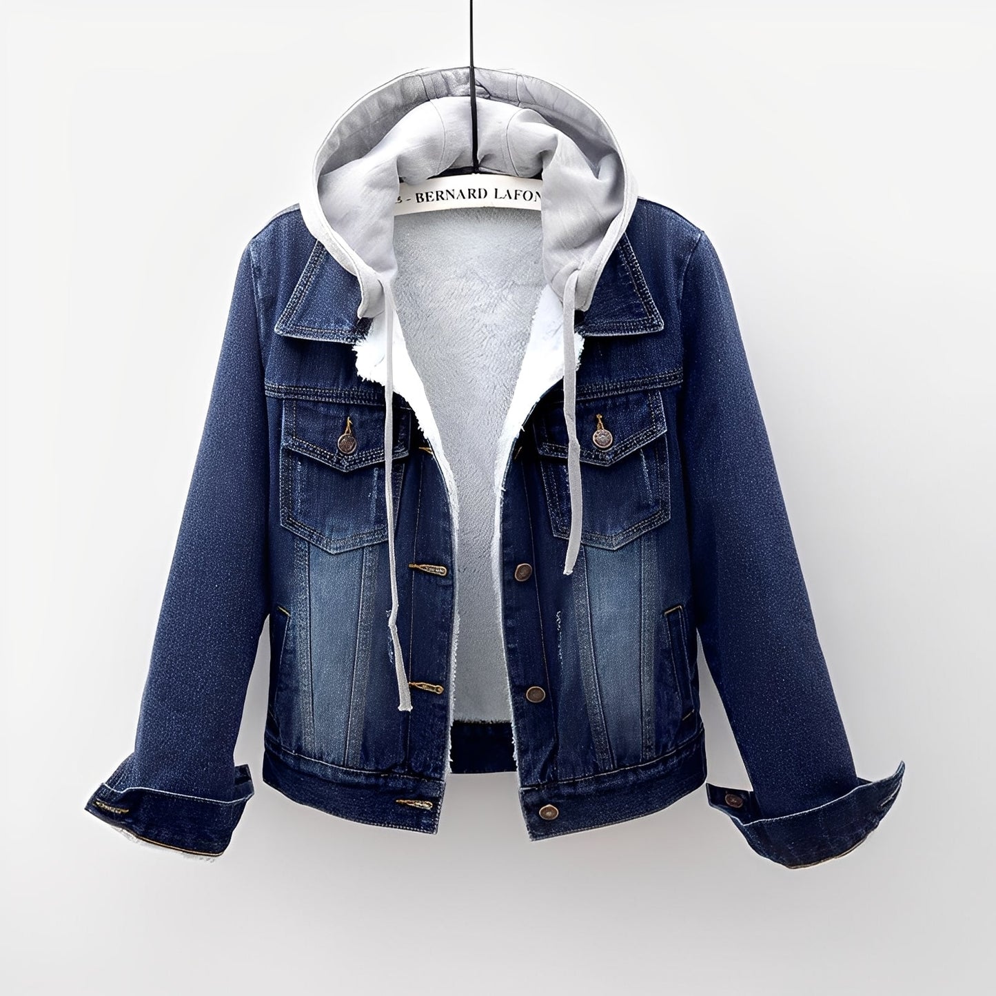 Street-wave Denim Jacket With Detachable Hood For Women Versatile Chic Outerwear
