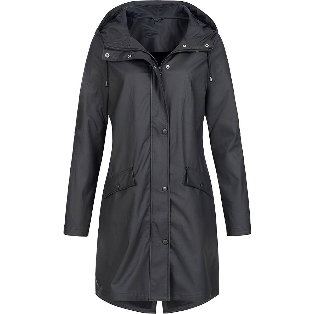 Streetwave Womens Long Waterproof Raincoat With Extended Length For Full Coverage And Weatherproof Comfort