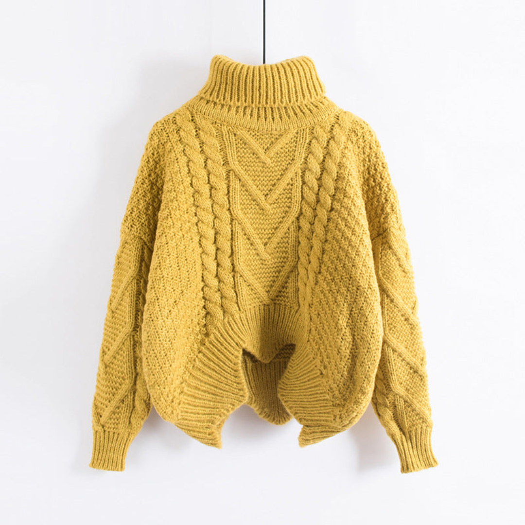 Street-wave Womens Wool Cable Knit Sweater For Cold Weather Cozy Warmth And Luxurious Style