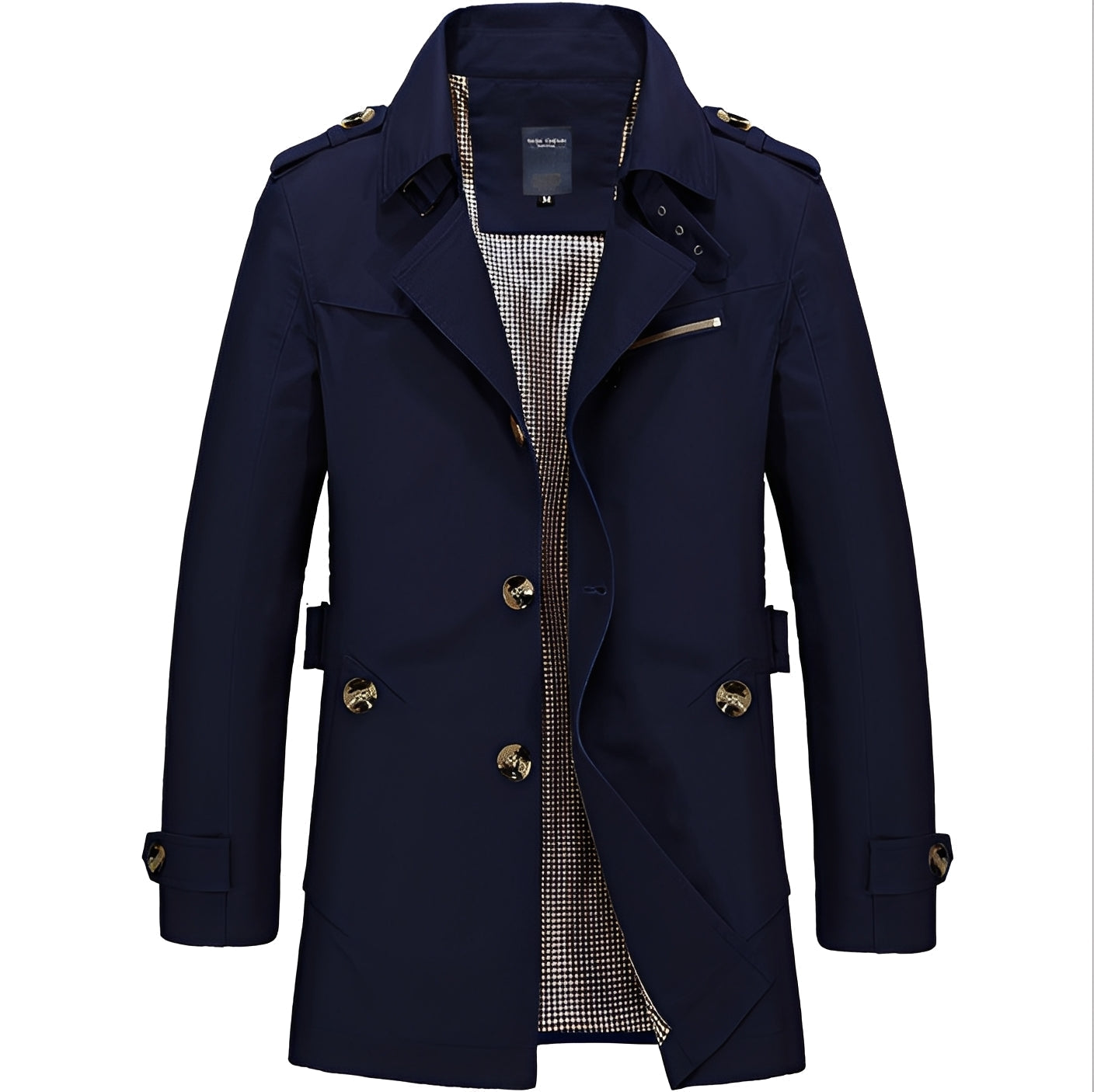 Street-wave Ambrose Men's Trench Coat - Elegant Windbreaker, Premium Fabric, Timeless Wardrobe Essential