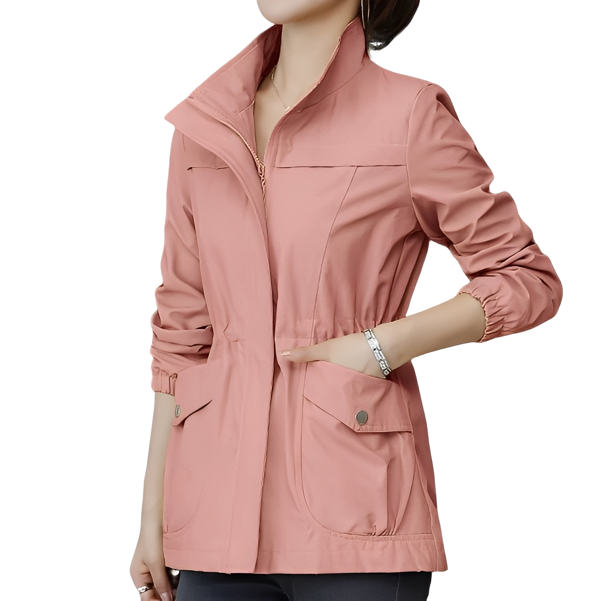 Street-wave Women's Adjustable Waist Jacket for a Tailored Fit, Durable Comfort, Modern Style