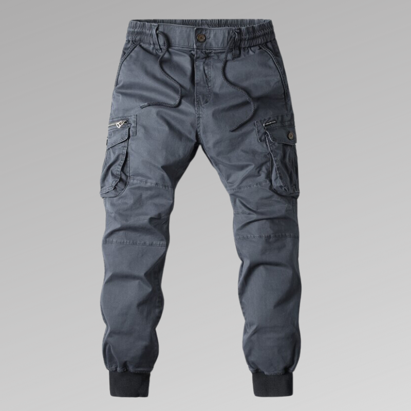 Street Wave Durable Cargo Pants For Men With Elastic Waistband And Reinforced Pockets