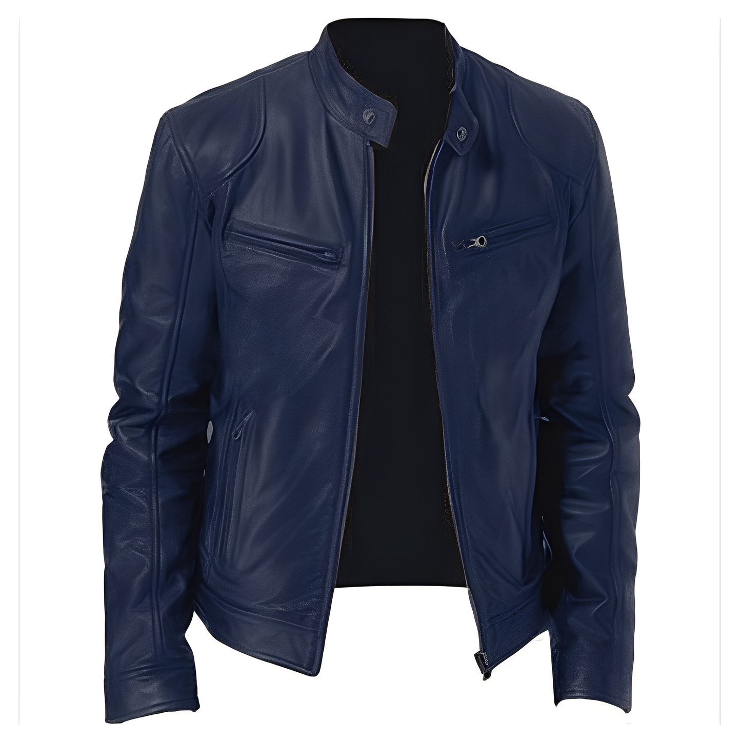 Street-Wave Mens PU Leather Jacket Slim Fit Modern Design for Everyday Urban Wear