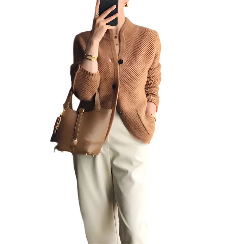 Street Wave Structured Wool Blend Coat For Women Cream Color Elegant Warmth Timeless Fit