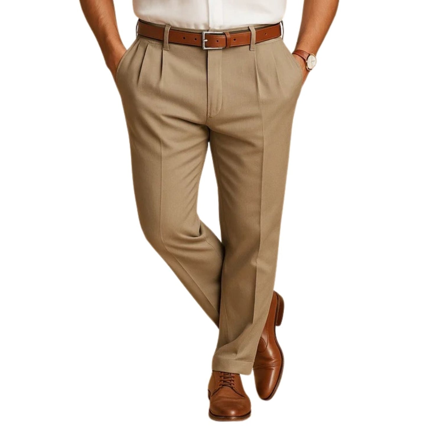 Street-Wave Classic Mens Chino Pants For Work Office And Casual Wear Versatile Everyday Trousers