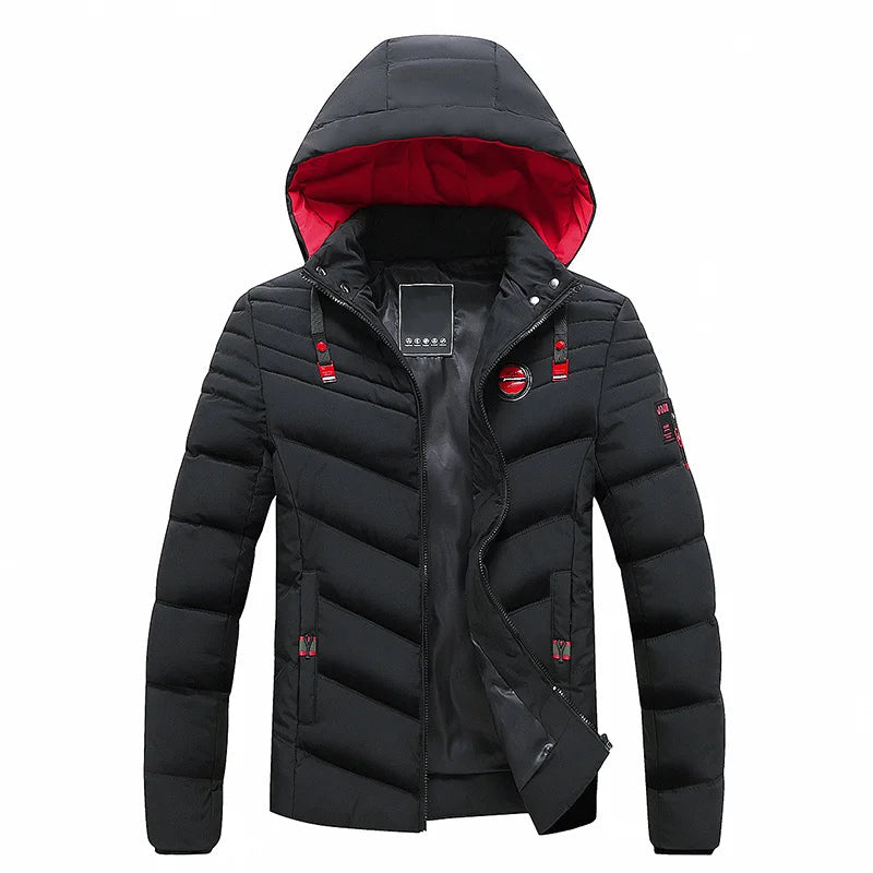 Street Wave Mens Down Jacket Warm Windproof Winter Coat Insulated Outerwear Fashion