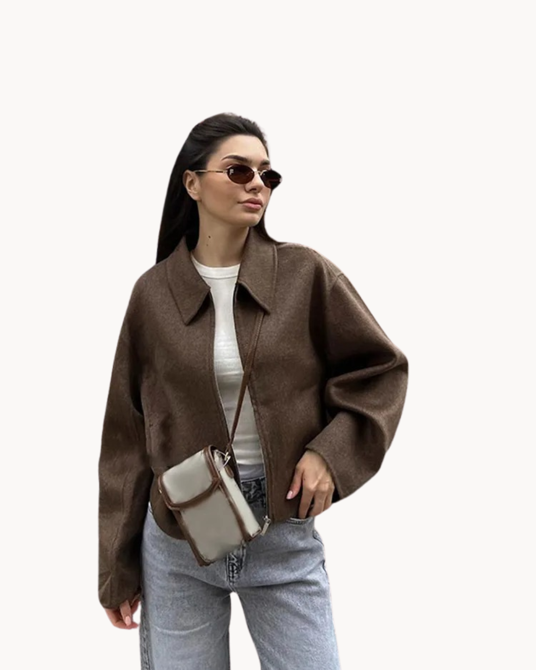 Street-Wave Women's Jacket Slim Fit Brown Outerwear For Everyday Style And Versatility
