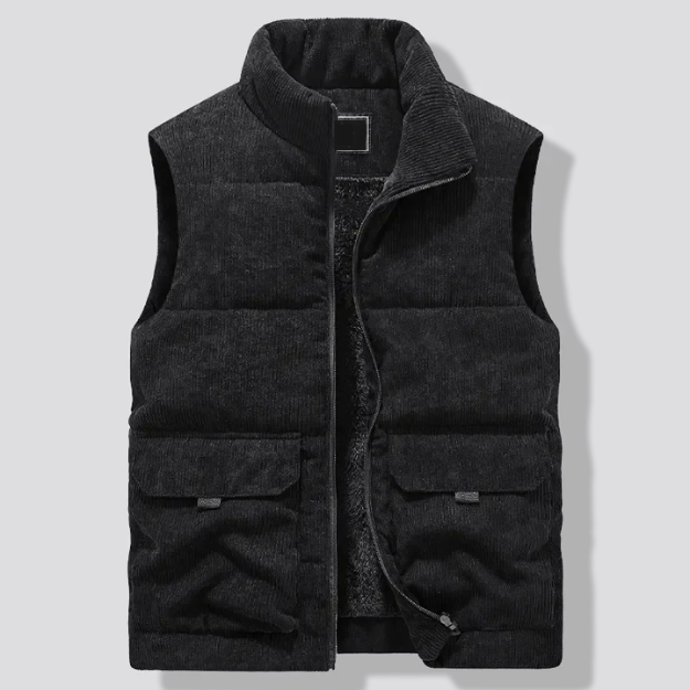Street Wave East Corduroy Padded Vest For Adventurers Double Warmth And Full Mobility
