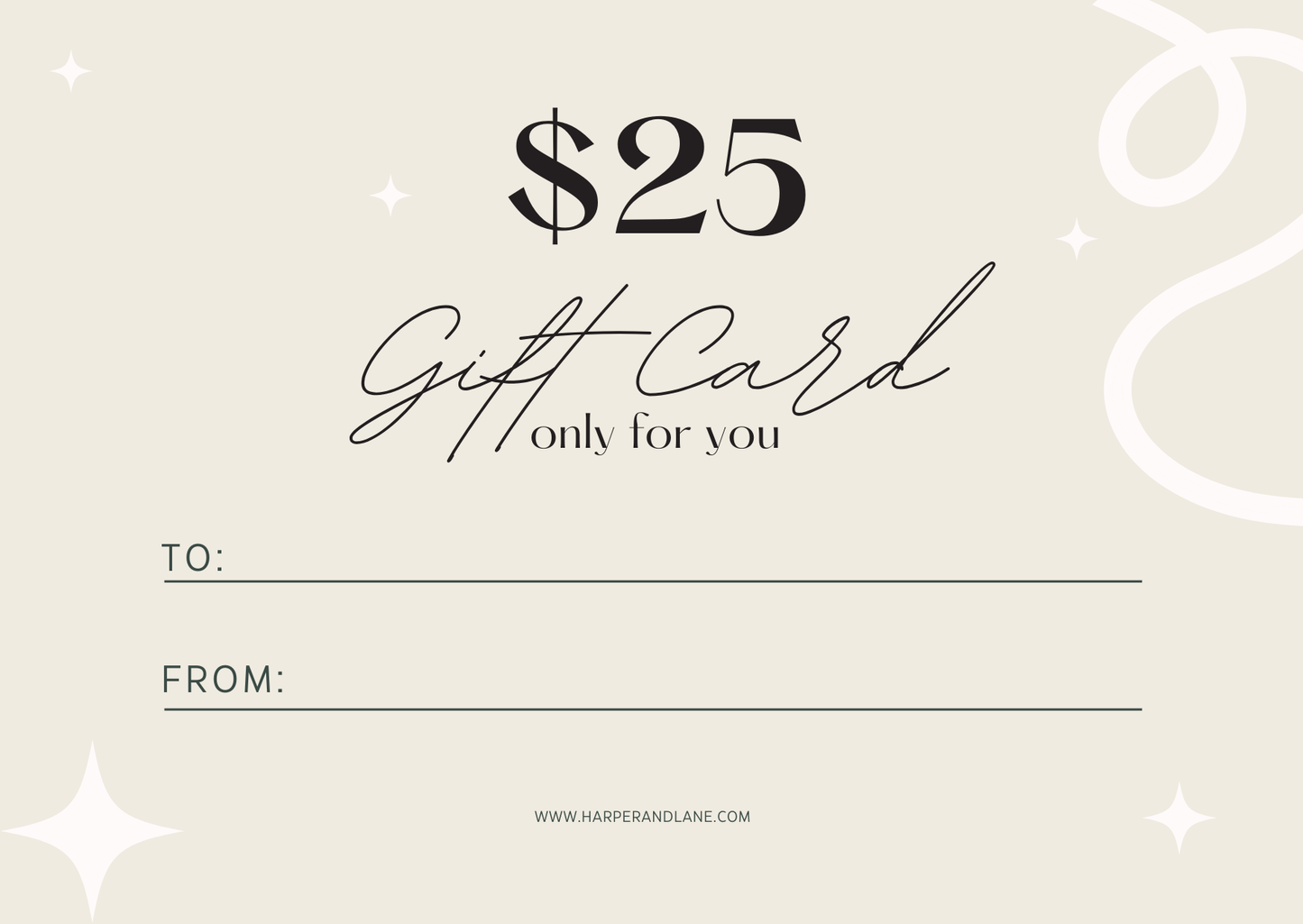 Harper and Lane Digital Gift Card Instant Email Delivery For Style Lovers