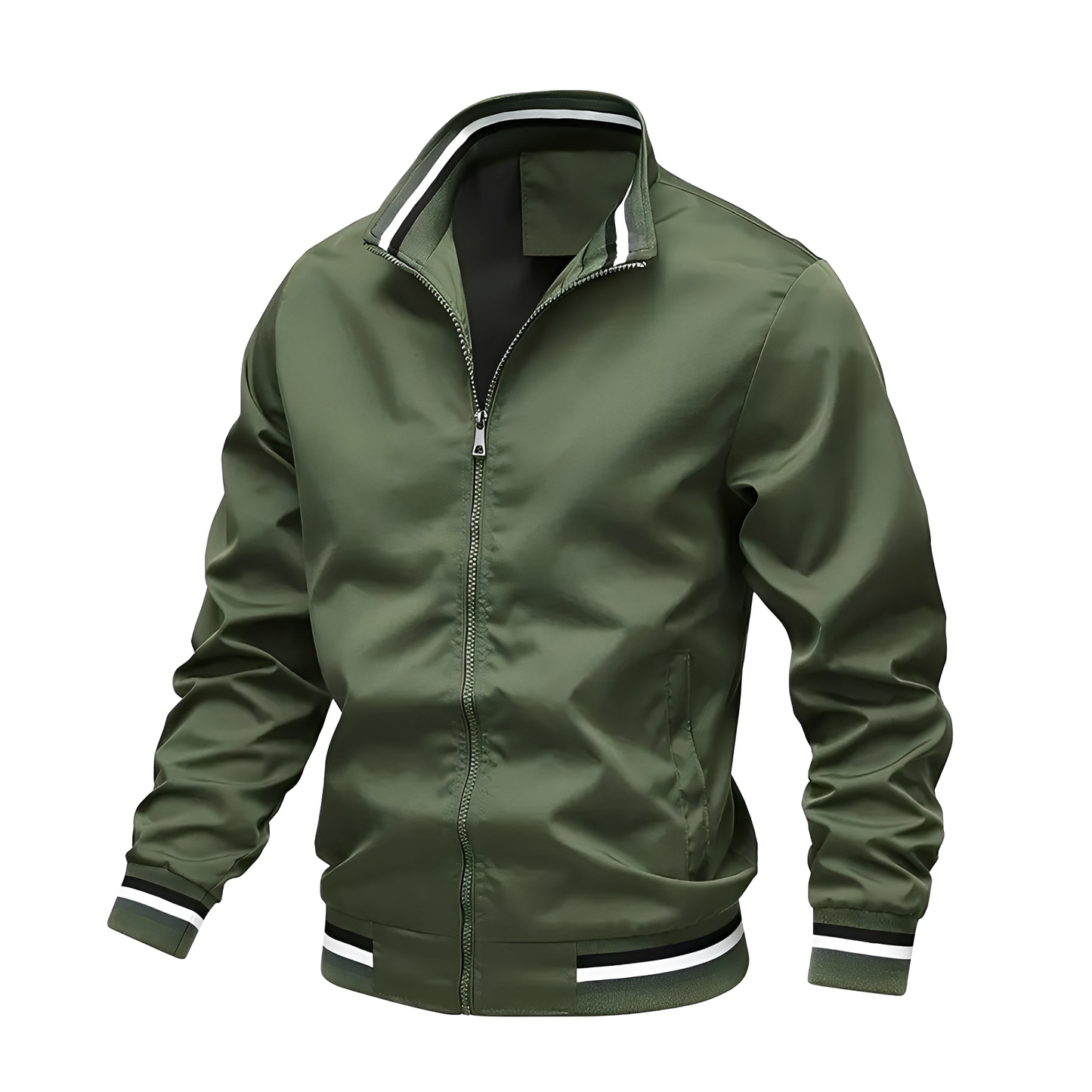 Streetwave Men's Lightweight Casual Bomber Jacket With Stripes For Everyday Comfort And Style