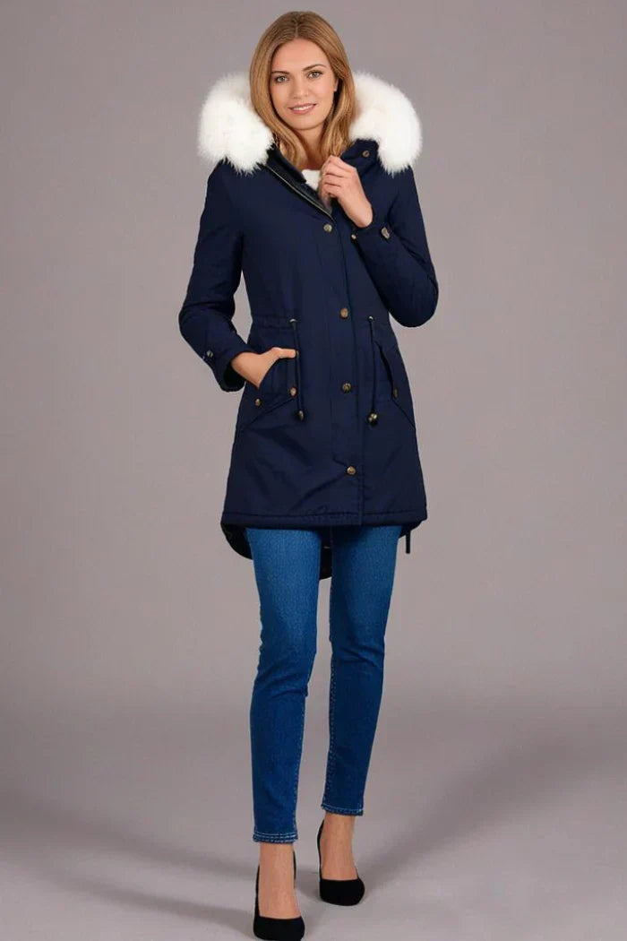 Streetwave Nora Long Winter Parka for Women With Fur Hood Cozy Weatherproof Style Coat