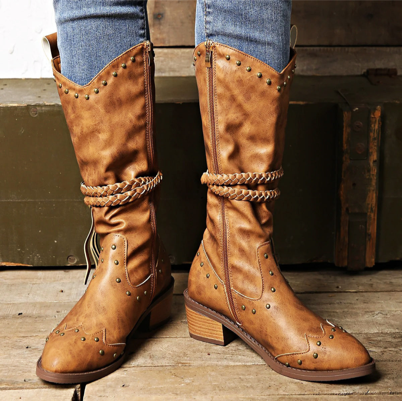 Street Wave Womens Western Boots Elegant Comfort All Day Versatility Premium Leather Construction For Women