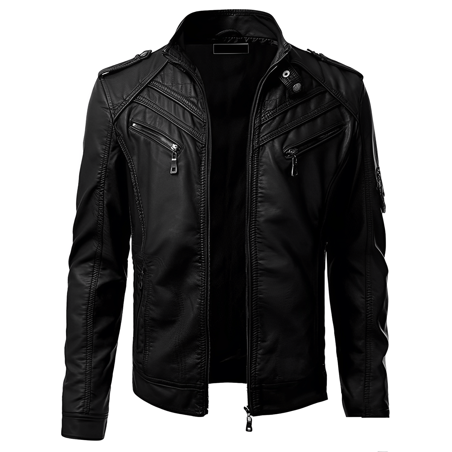 Leather Jacket Street-wave For Men Motorcycle Riders Durable Cold Weather Protection