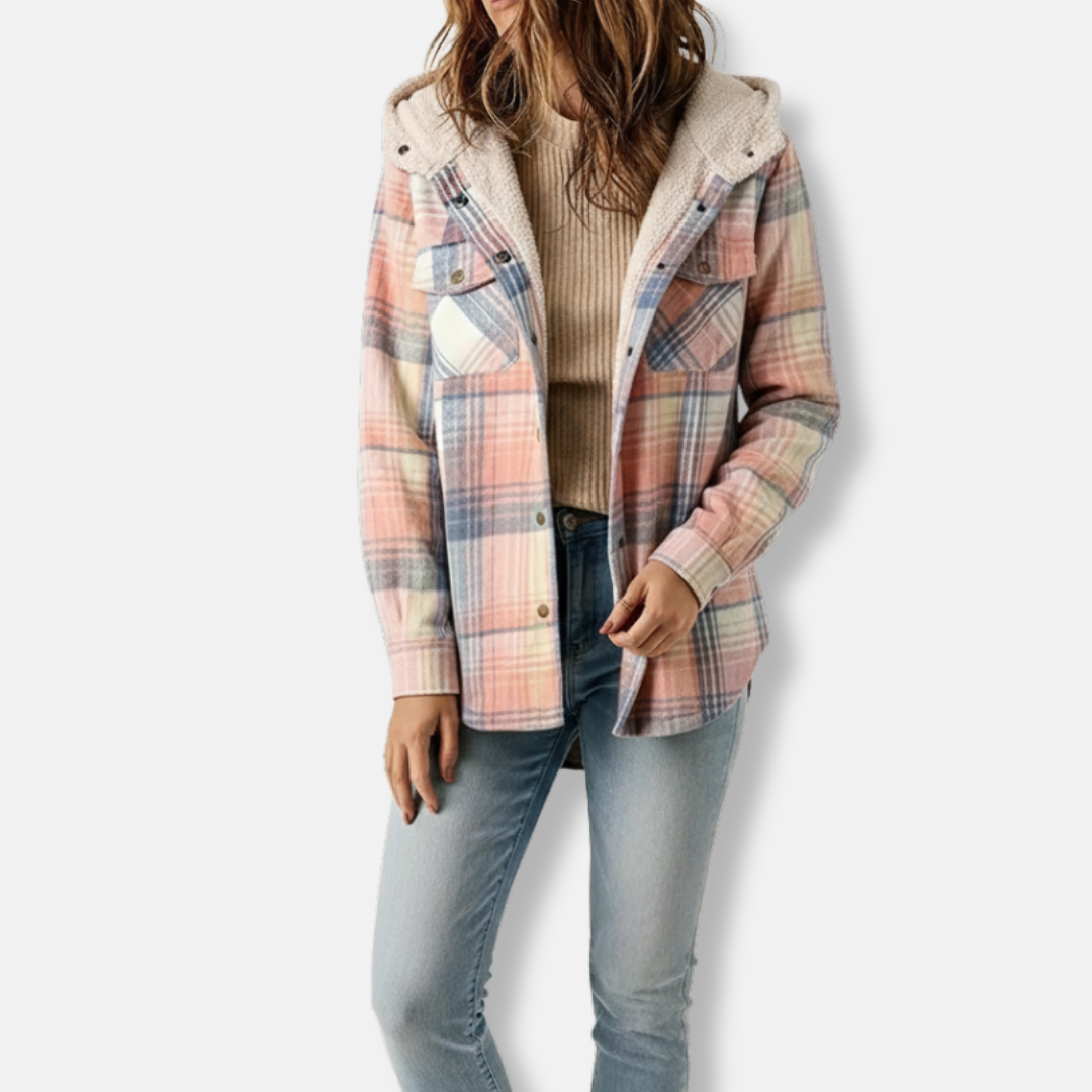 Street Wave Womens Shacket Cotton Blend Sherpa Lined Hooded