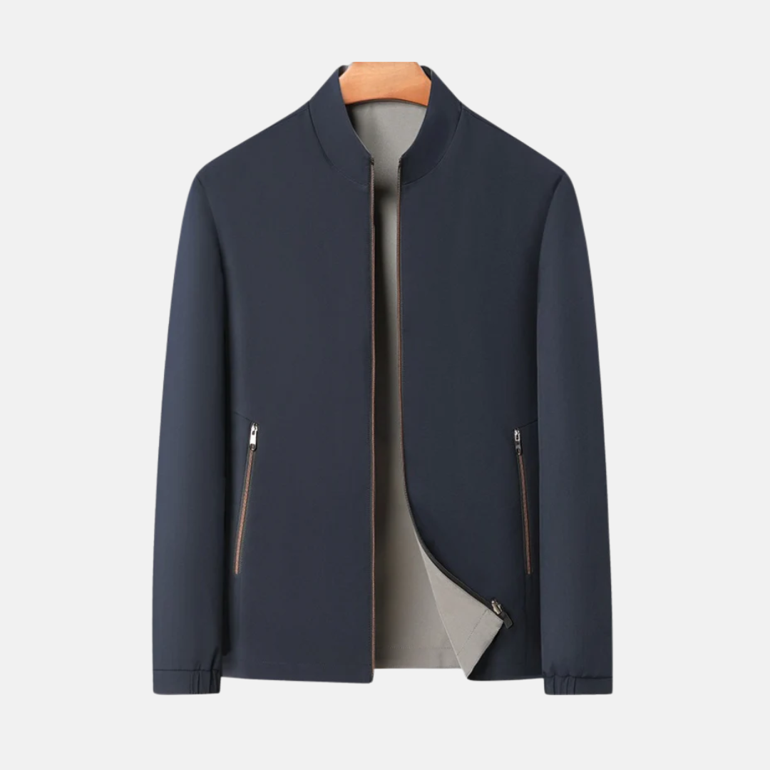 Street-Wave Windproof Mens Bomber Jacket With Zippered Pockets