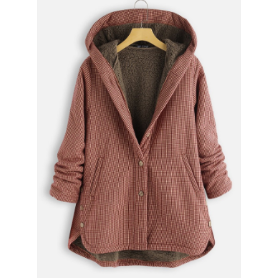 Street Wave Womens Hooded Jacket Modern Cozy Warm Lined Winter Coat For Cold Days With Plush Fleece