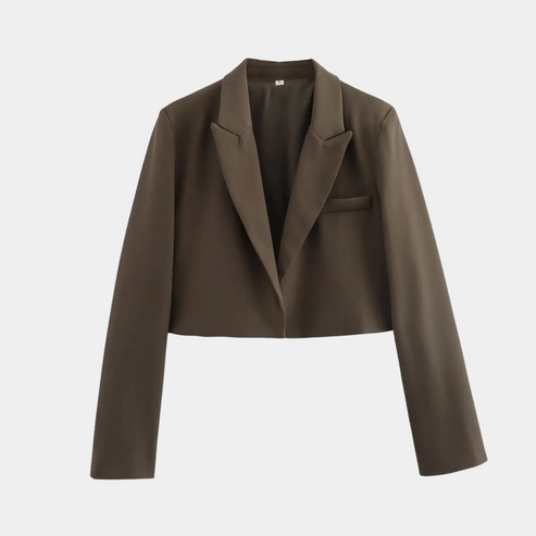 Street-wave Cropped Blazer Jacket Tailored Open Front For Women Effortless Day To Night Versatility