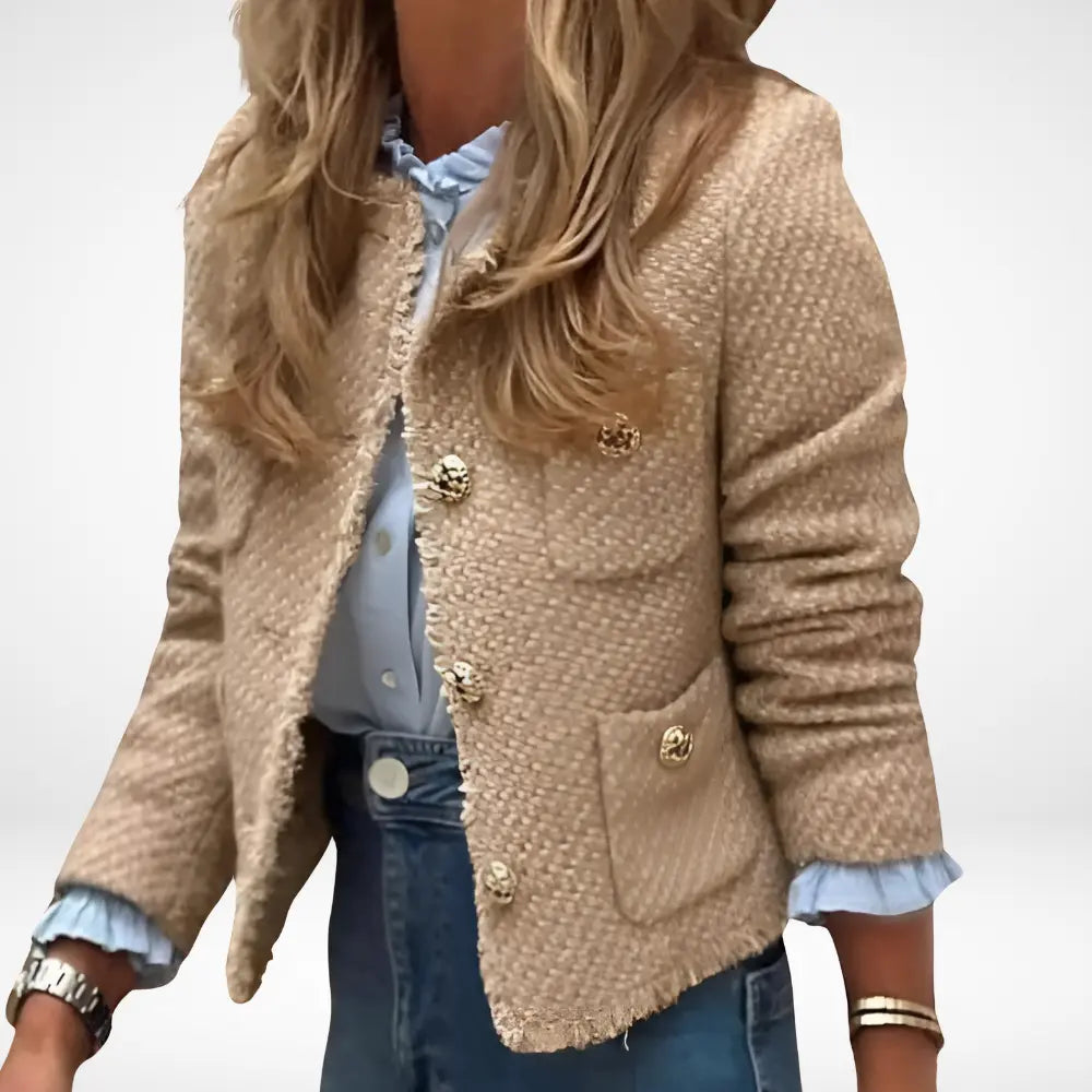 Streetwave Estelle Tailored Tweed Jacket For Women With Pockets Transitional Season Chic