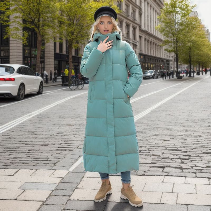 Street-wave Long Down Jacket For Women Elegant Warm Puffer Coat With Maximum Insulation