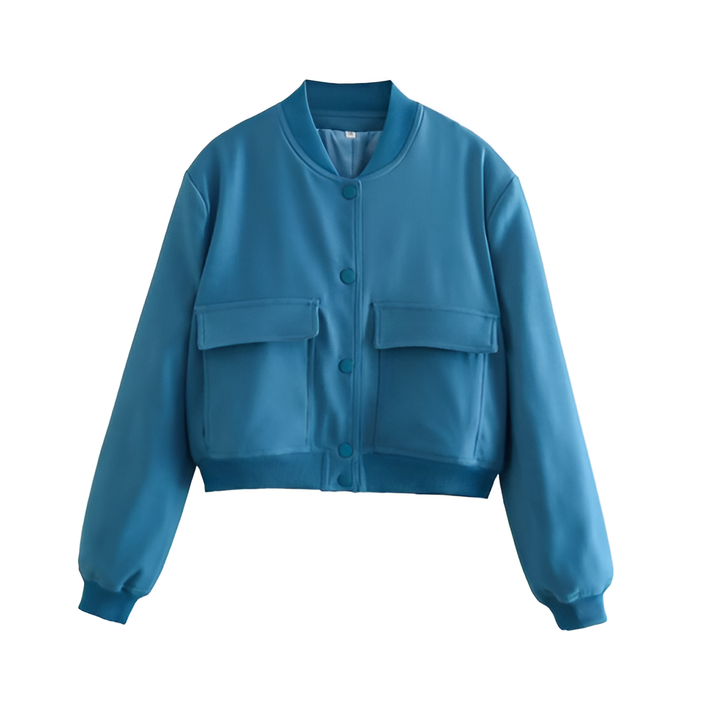Street Wave Bomber Jacket For Women Soft Lined Cozy Comfort With Quilted Accents And Pockets