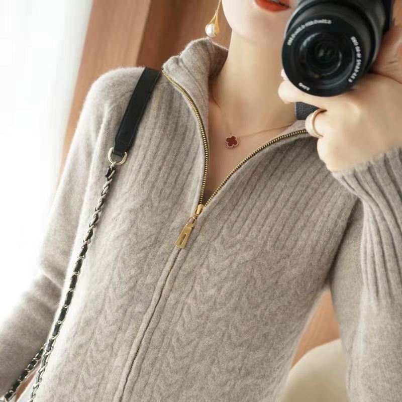 Street-Wave Cashmere Cardigan For Women With Chic Drawstring Luxurious Cozy Knit