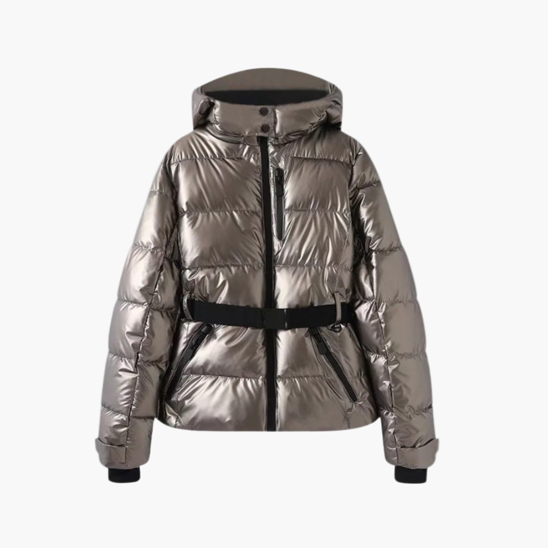 Street Wave Womens Quilted Belted Winter Hooded Warm Coat