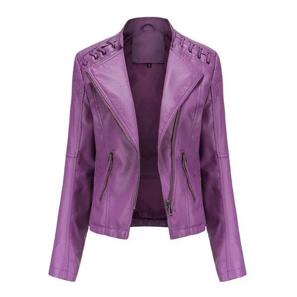 Street-wave Women's Leather Biker Jacket Premium Comfort Fit Durable Zippers Chic Casual