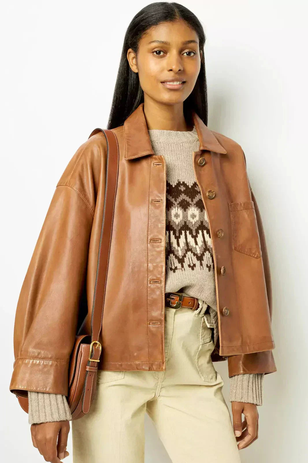 Street-wave Oversized Leather Jacket For Women Soft Stylish Everyday Wear All Day Comfort