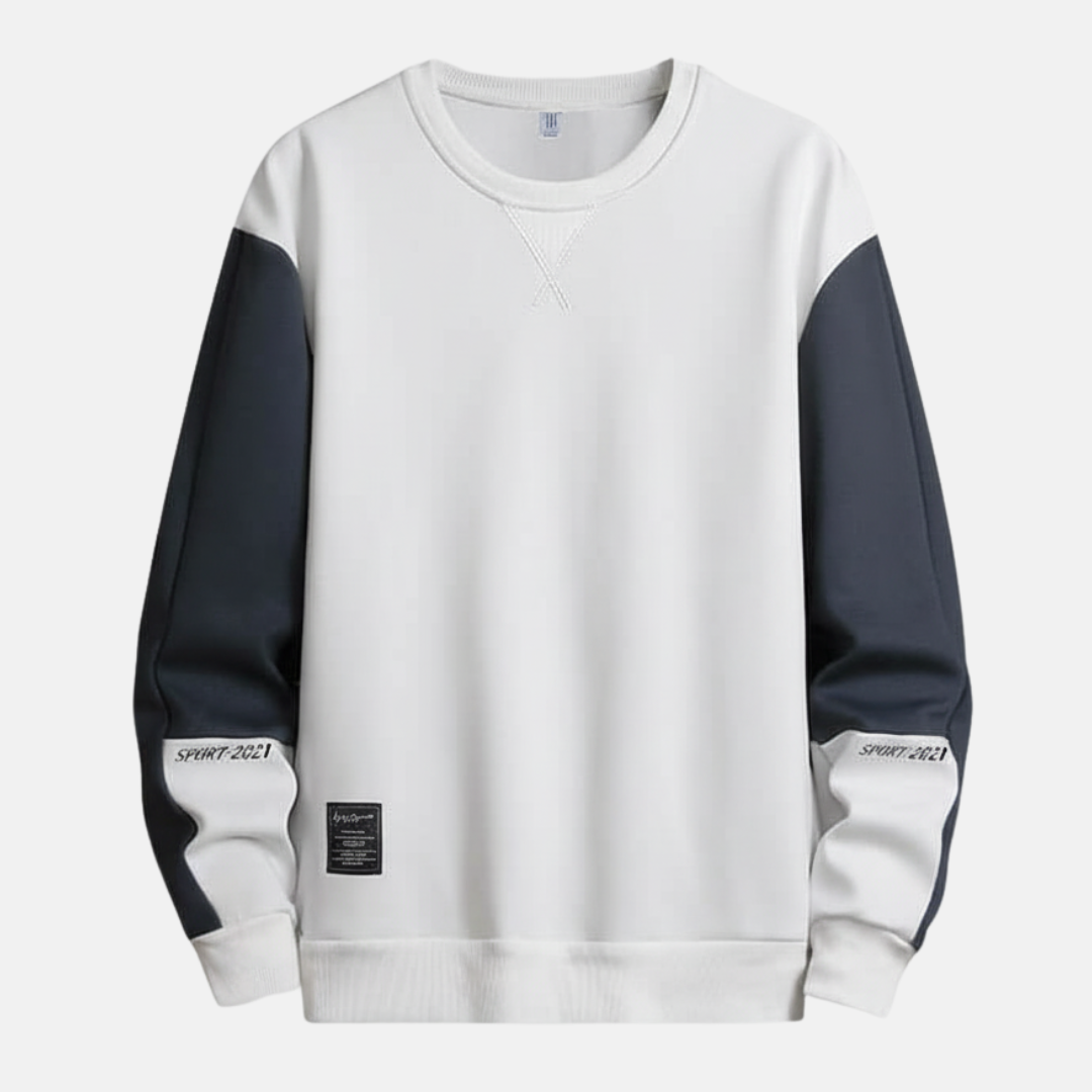 Men's Relaxed Fit Two Tone Raglan Sleeves Sweatshirt Cotton Blend With Ribbed Trim