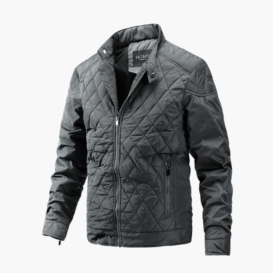 Street-Wave Quilted Diamond Jacket For Men Urban Style Warmth Versatile Outerwear
